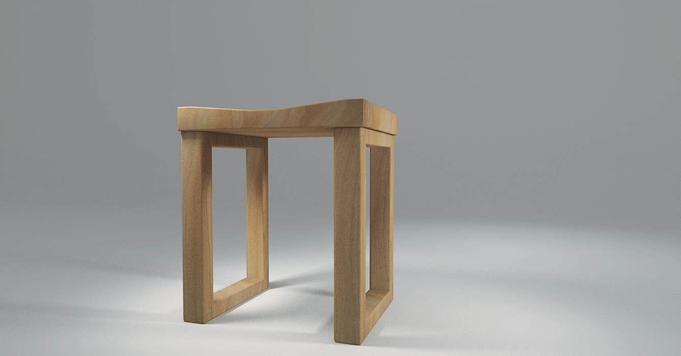 Light coloured Angsana is made into this wooden stool
