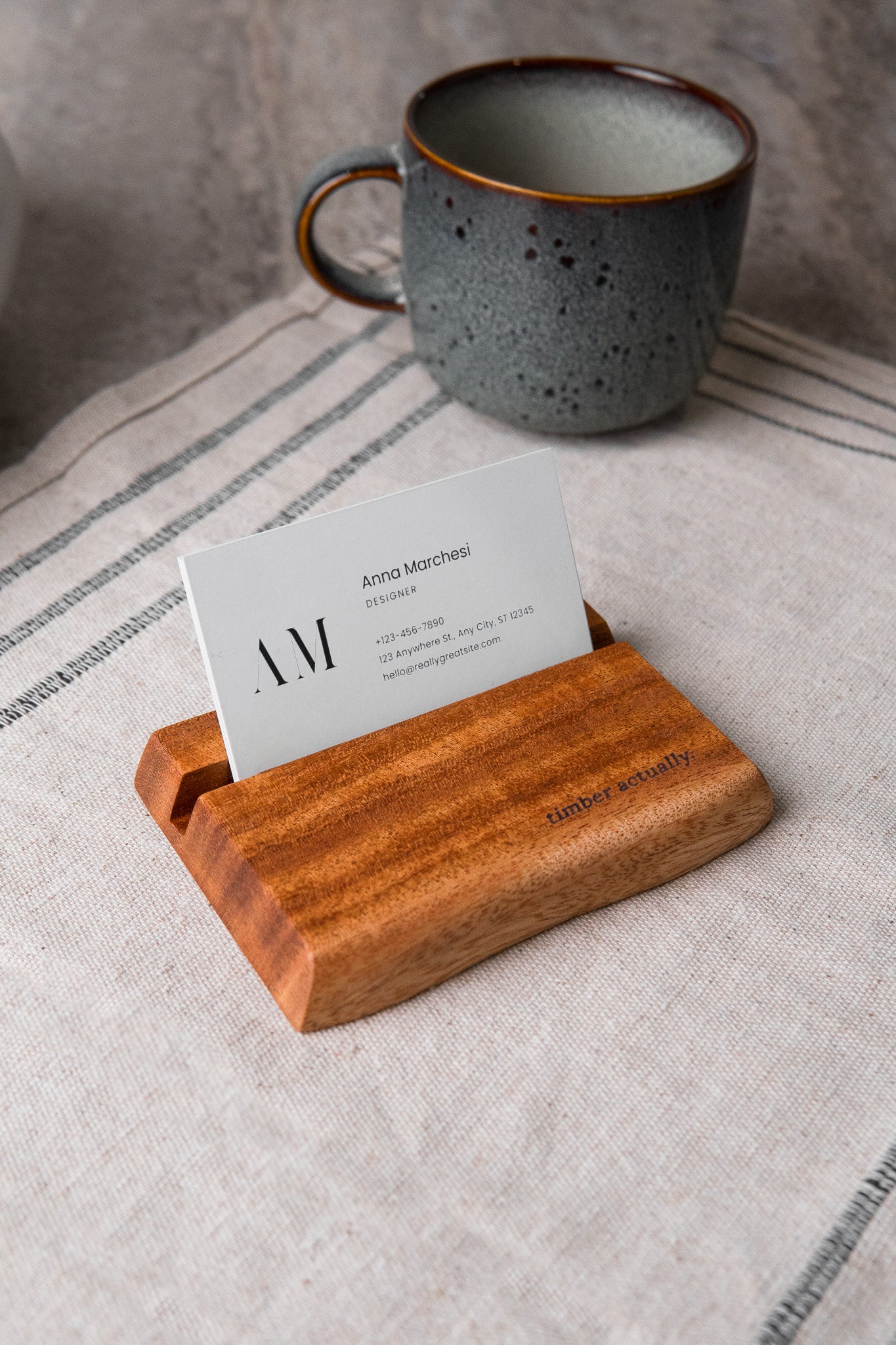 African Mahogany Namecard Holder