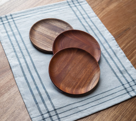 Mori Round Wooden Plate