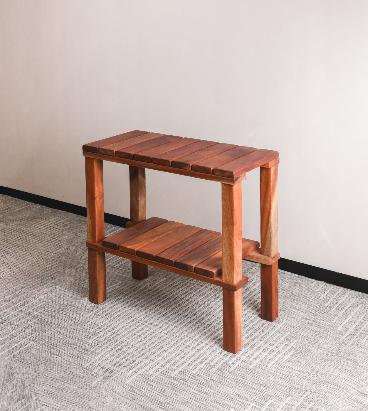 African Mahogany Shoe Rack
