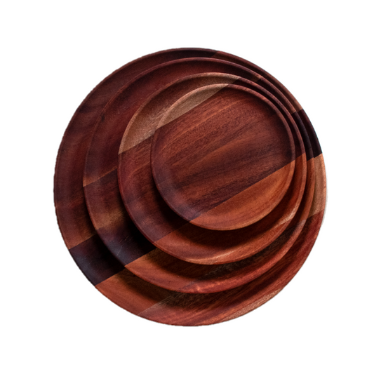 Mori Round Wooden Plate