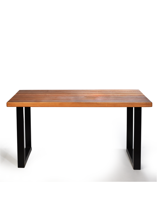 Made from upcycled singapore trees. In one table, there are between 5-9 species of trees grown locally in Singapore 