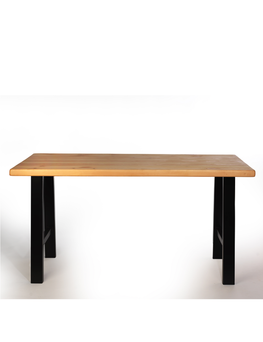 Solid wood table top made from the Pine wood. The Pine solid wood table is suitable for dining, study and work. Although the pine is considered as softwood, it is still durable enough to be used as solid wood table top. 
