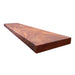 Varnished African Mahogany used for wall shelves. 