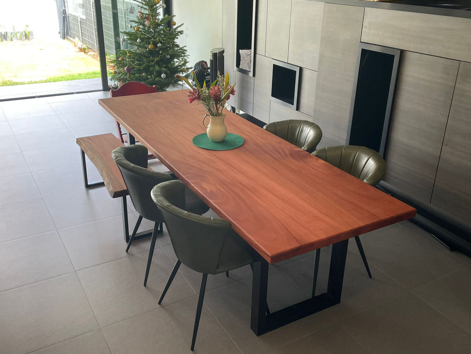 Dining table made from African Mahogany grown in Singapore. You can find different solid wood table for dining, study, work table here at Timber Actually. 